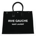 Linen Calfskin Rive Gauche Tote Black