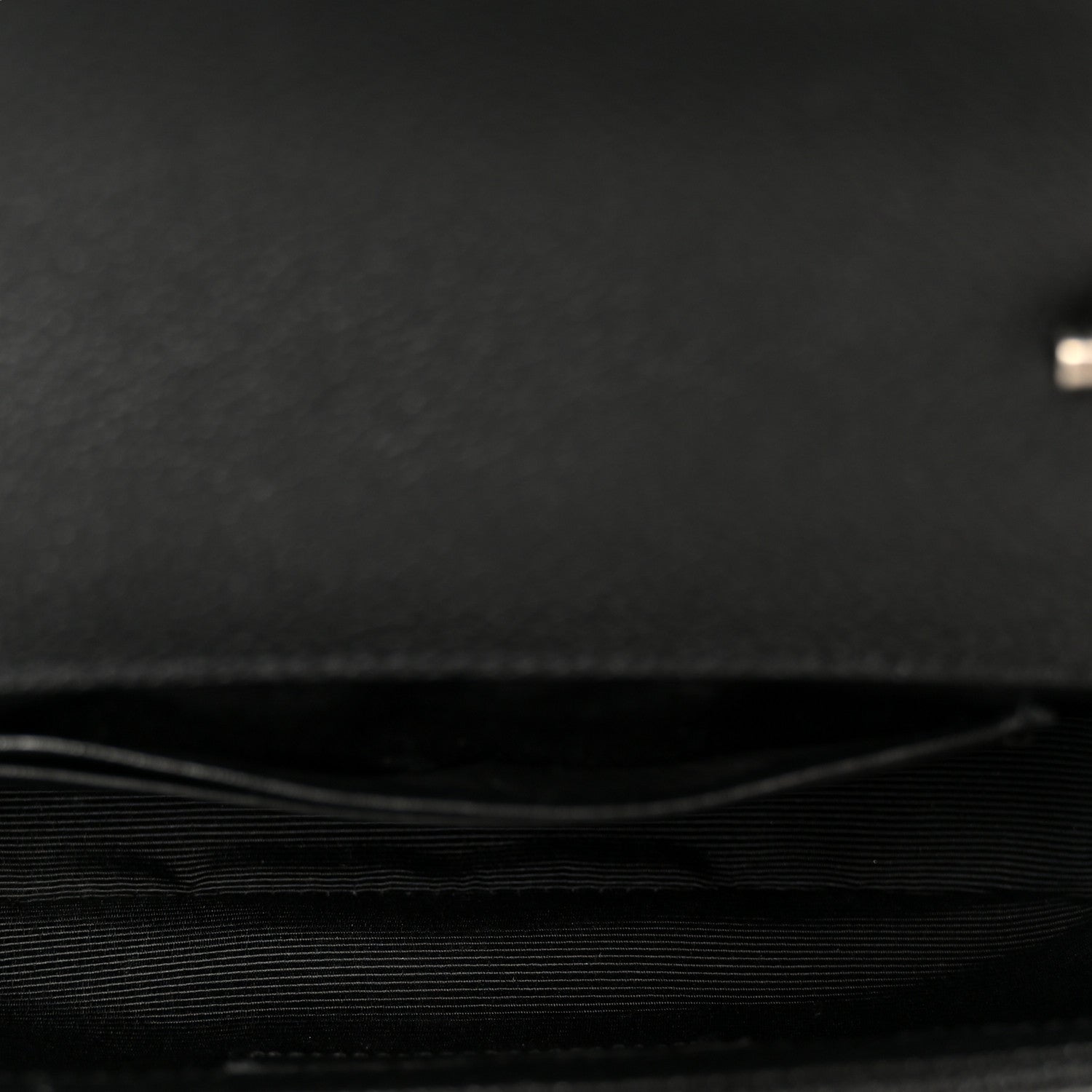 Grained Calfskin Matelasse Chevron Classic Monogram Baby Chain Bag Black