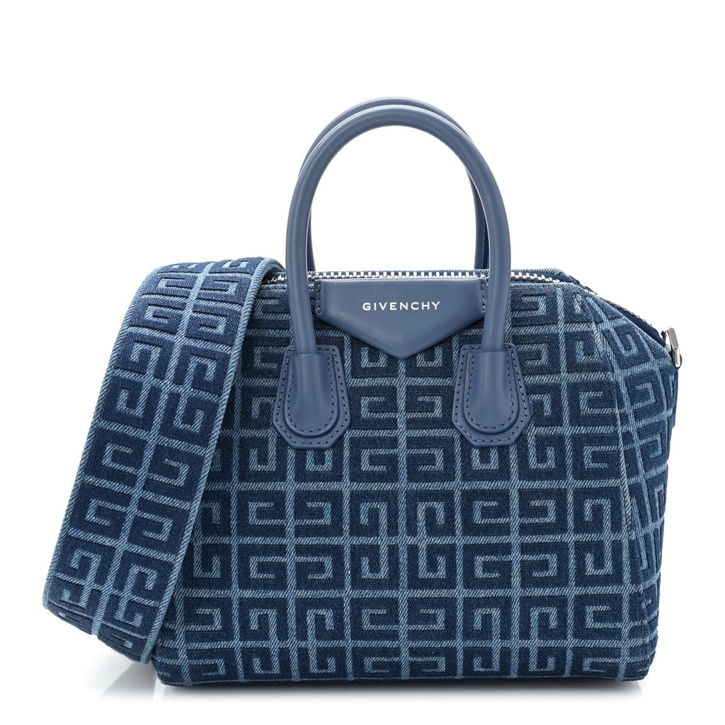Denim Calfskin 4G Mini Antigona Blue