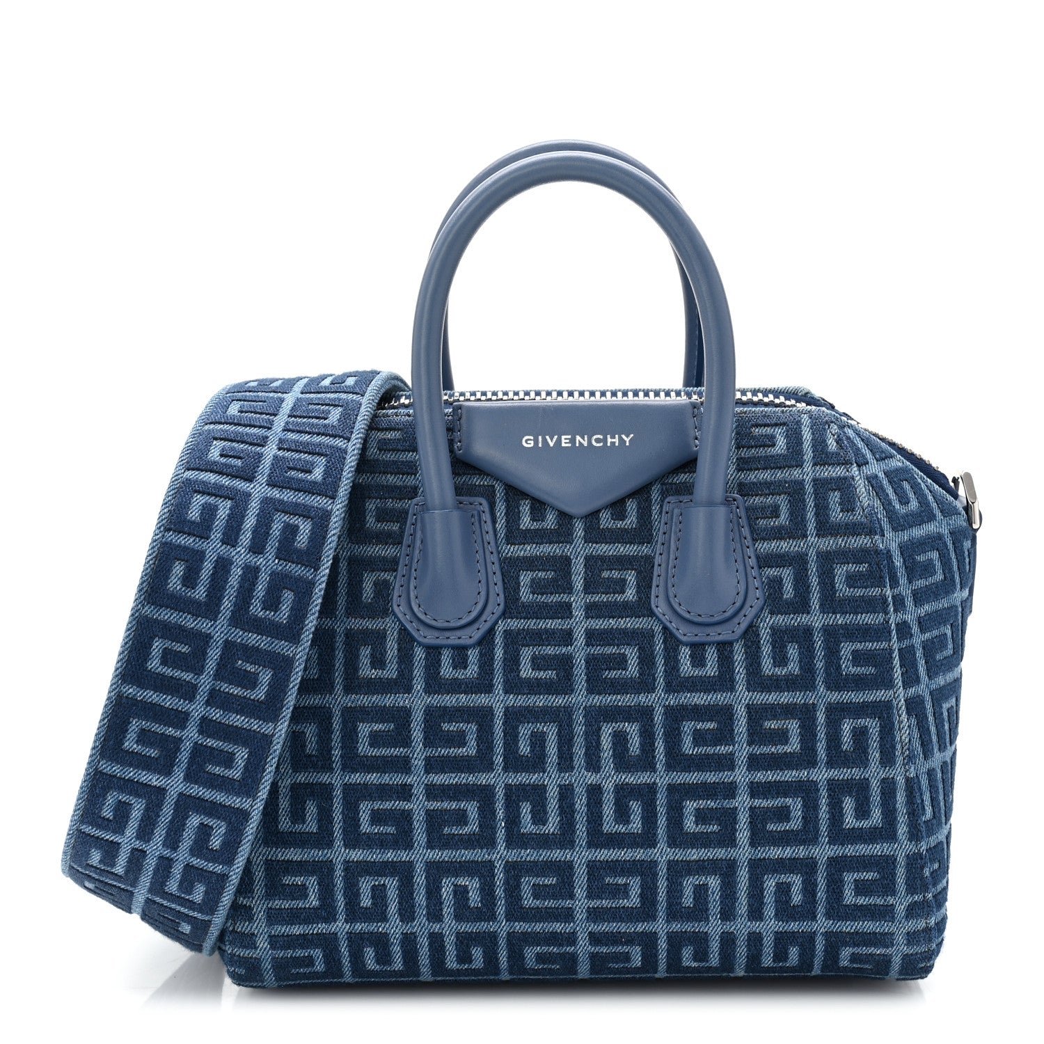 Denim Calfskin 4G Mini Antigona Blue