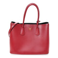 Saffiano Cuir Medium Double Bag Fuoco Black