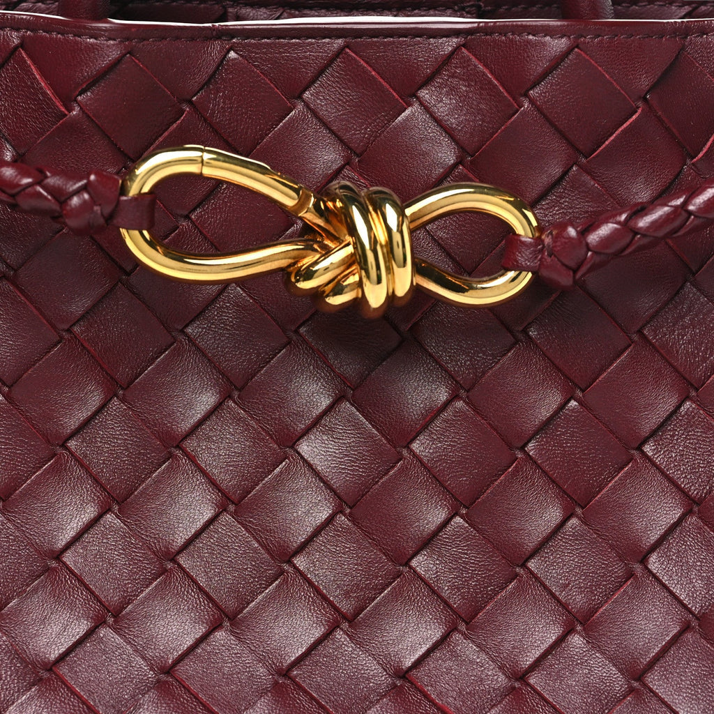 Nappa Intrecciato Small Andiamo Shoulder Bag Barolo