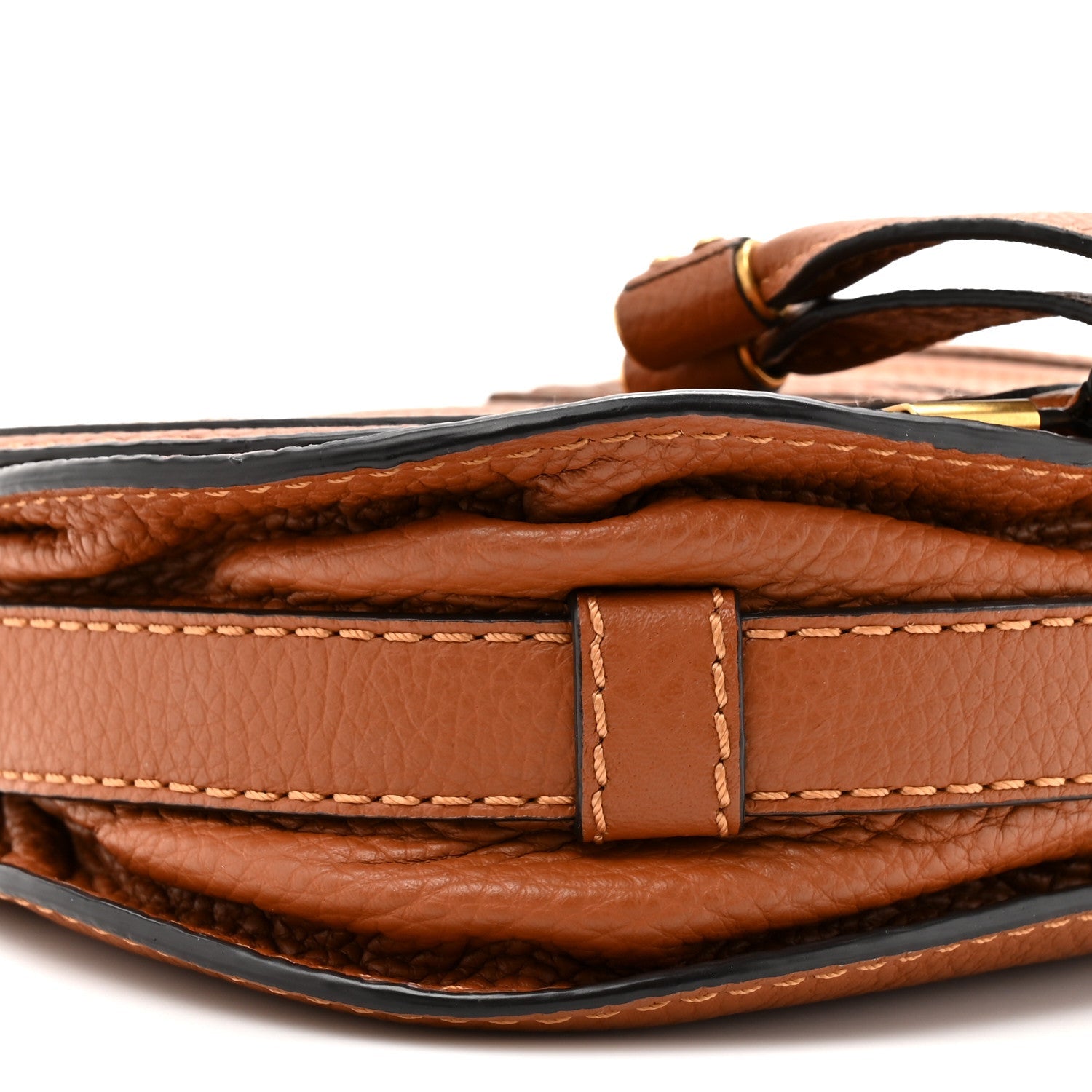 Calfskin Mini Marcie Round Crossbody Bag Tan