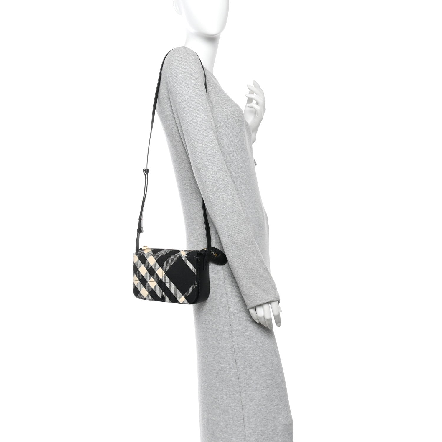 Jacquard Check Snip Bag Black