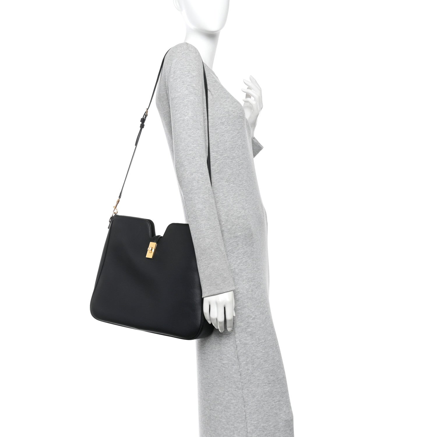 Smooth Calfskin Medium Camille 16 Soft Bag Black