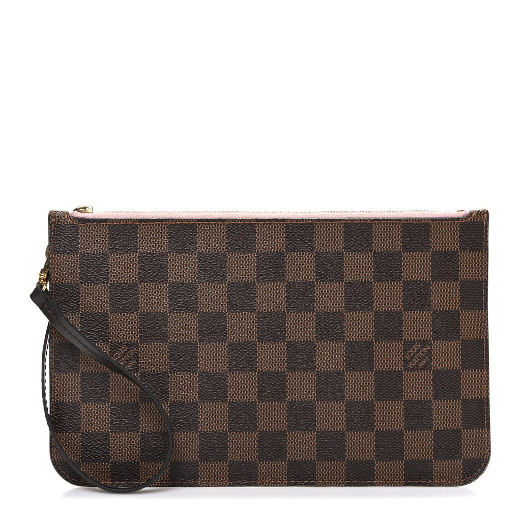Damier Ebene Neverfull MM GM Pochette Rose Ballerine