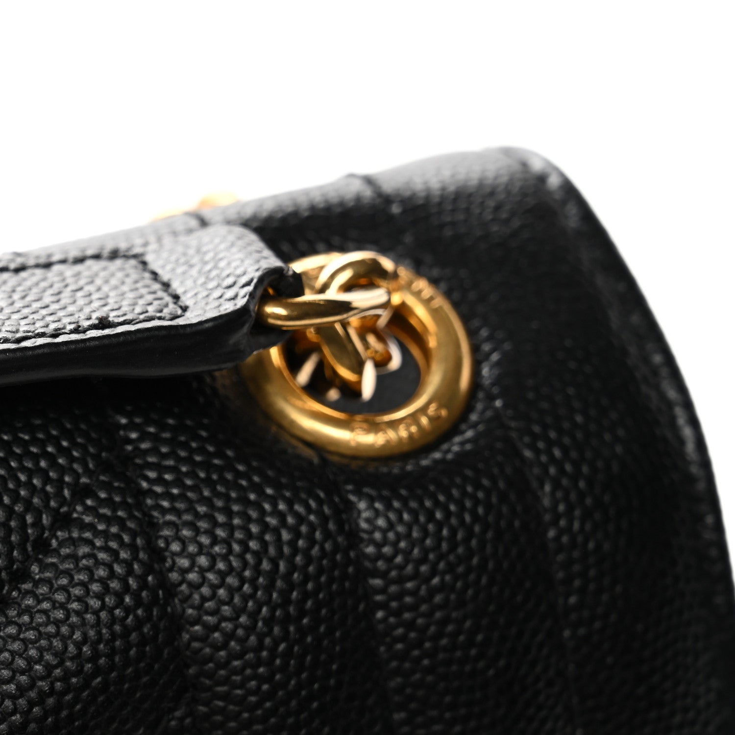 Grain De Poudre Textured Mixed Matelasse Triquilt Medium Monogram Satchel Black Black