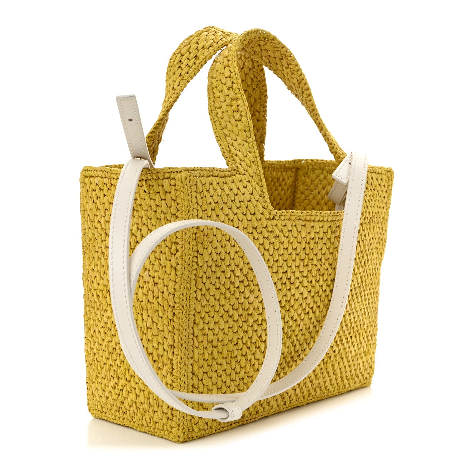 X PAULA'S IBIZA Raffia Font Tote Ochre