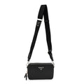 Saffiano Travel Small Brique Crossbody Bag Black