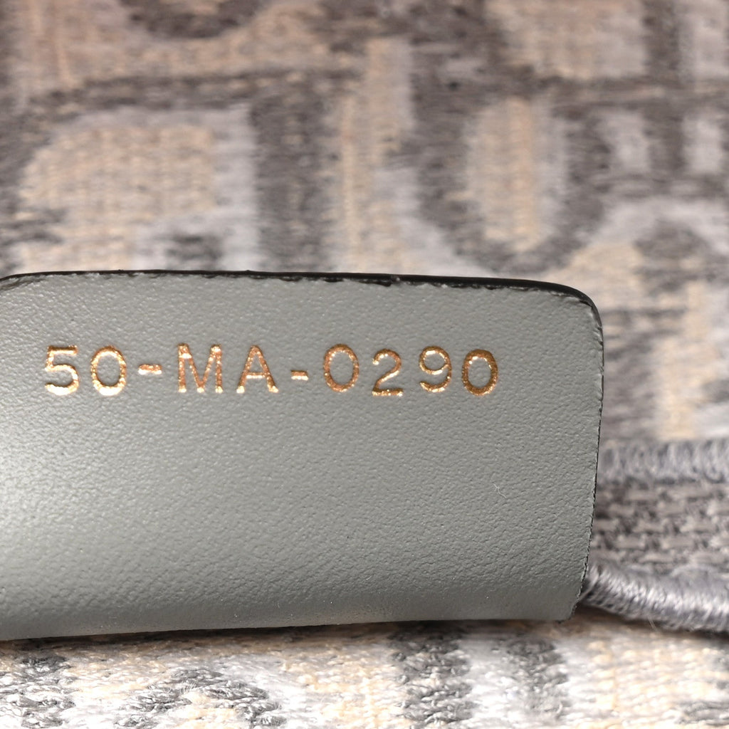 Oblique Embroidered Saddle Bag Gray