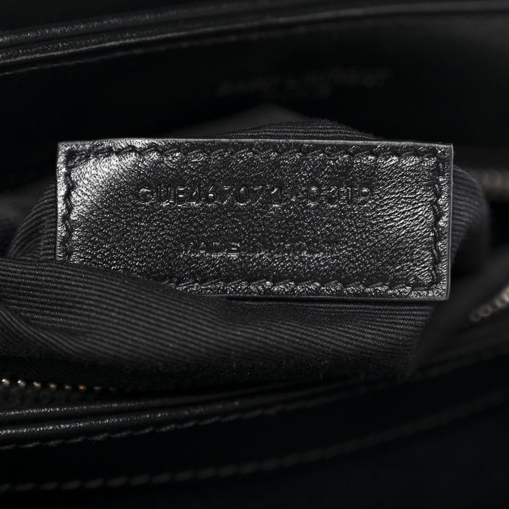 Calfskin Y Quilted Monogram Toy Loulou Crossbody Bag Black