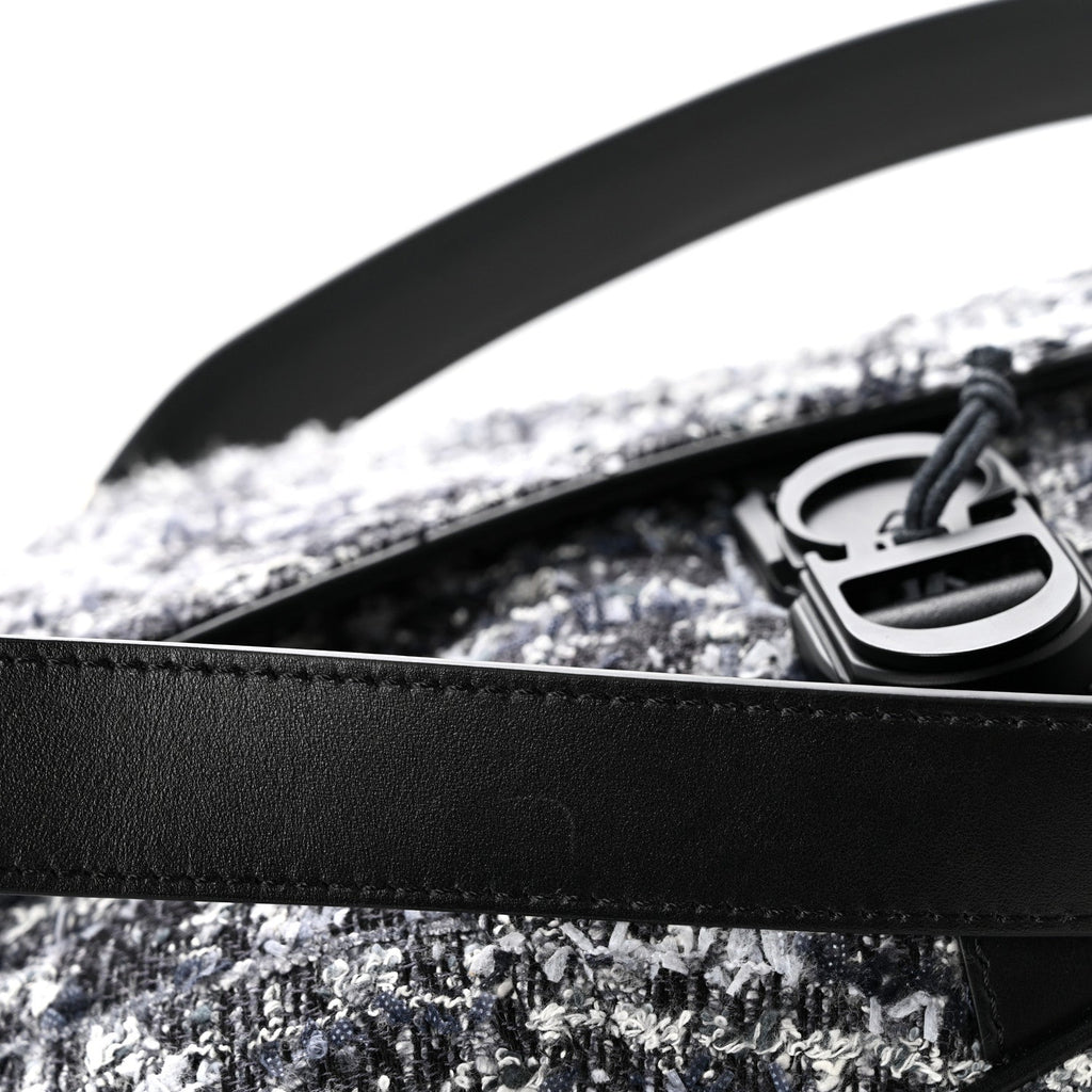 Tweed Saddle Bag Black Silver