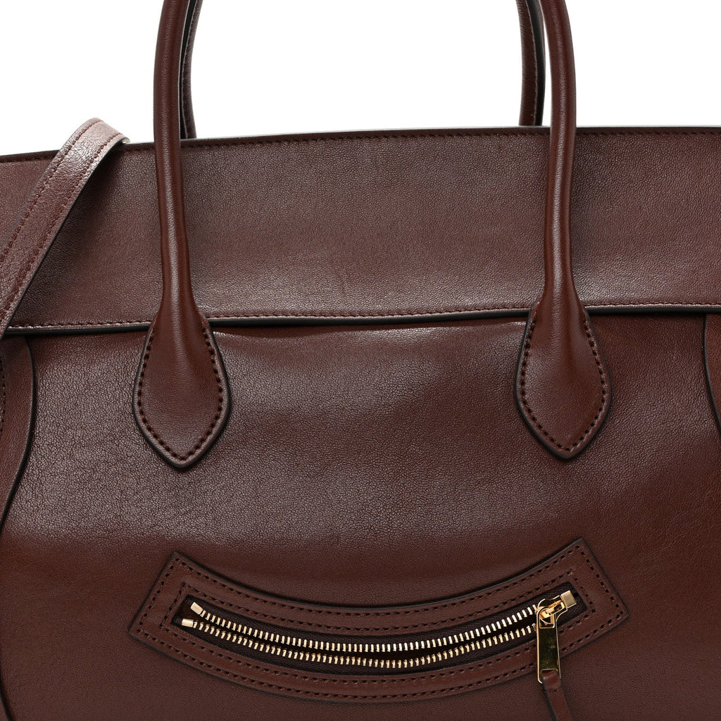 Supple Shiny Lambskin Medium Smiling New Luggage Brick
