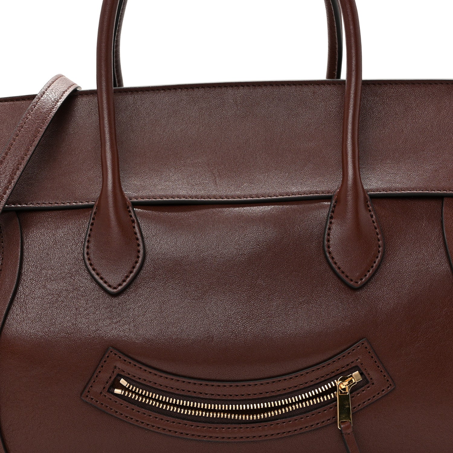 Supple Shiny Lambskin Medium Smiling New Luggage Brick