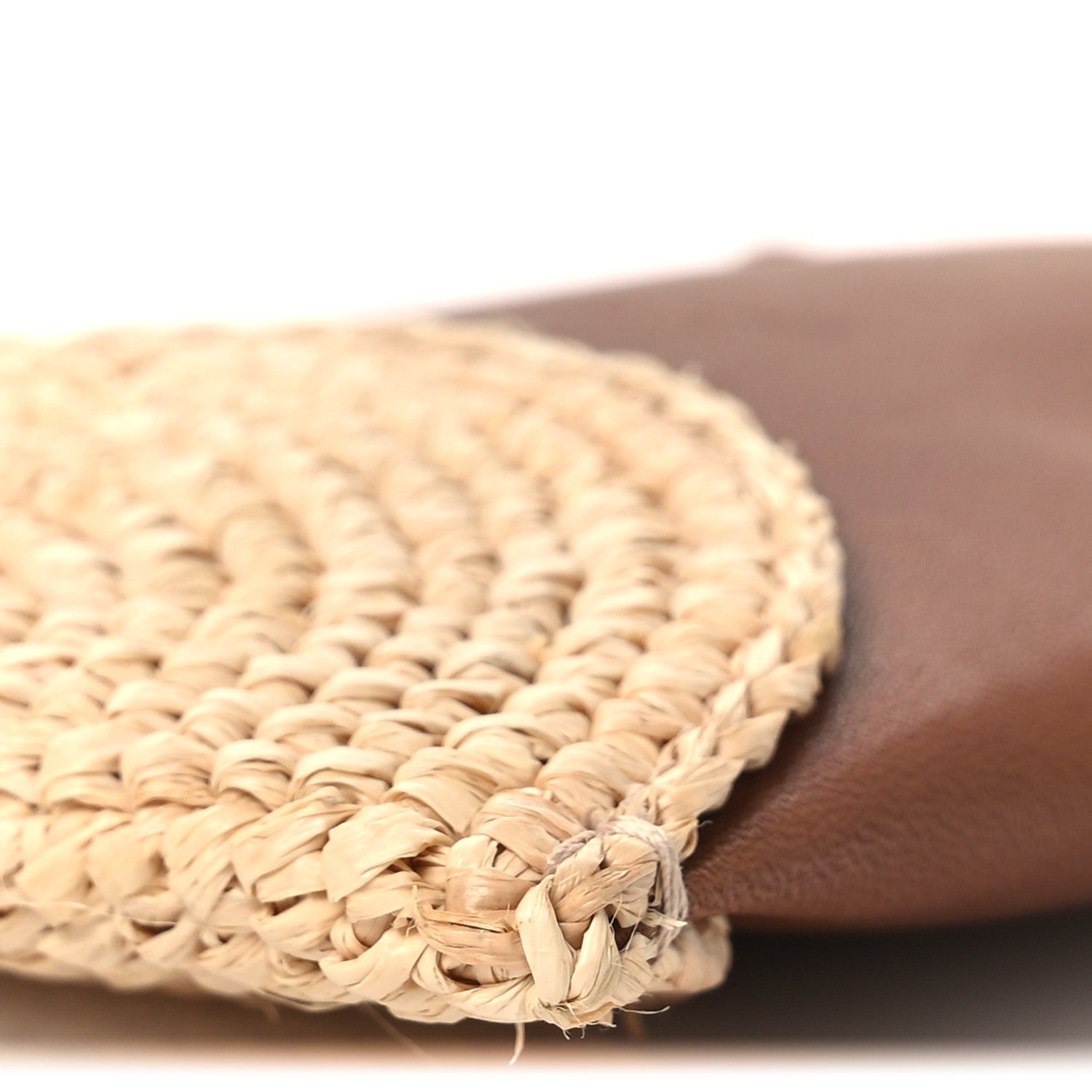Raffia Cassandre Mini Pochon Crossbody Bag Brick Natural