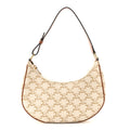 Canvas Calfskin Ava Triomphe Shoulder Bag White