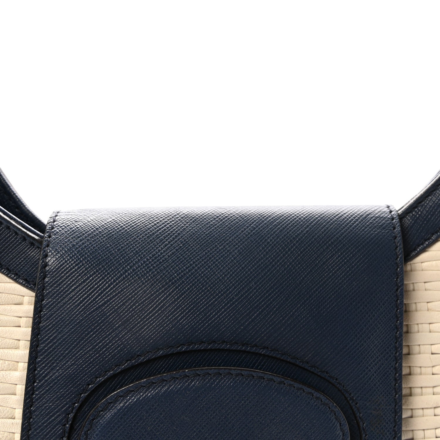 Woven Calfskin Gancini Hobo Blue White