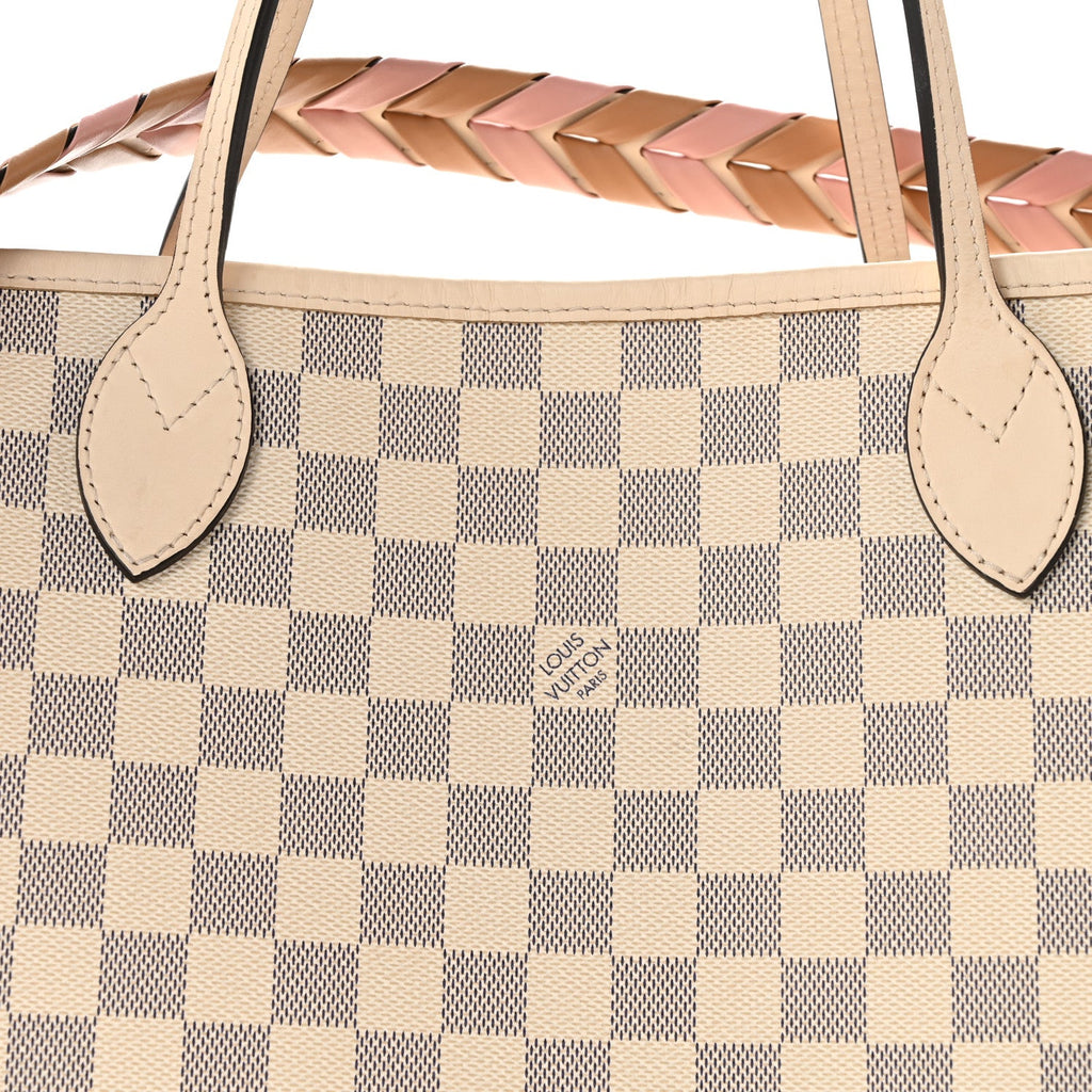 Damier Azur Braided Neverfull MM Pink