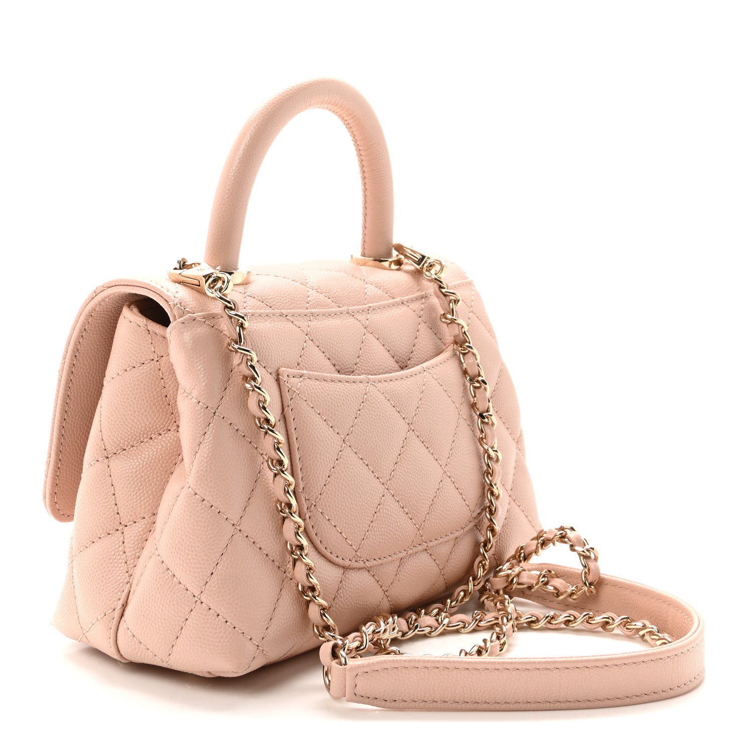 Caviar Quilted Extra Mini Coco Handle Flap Light Pink