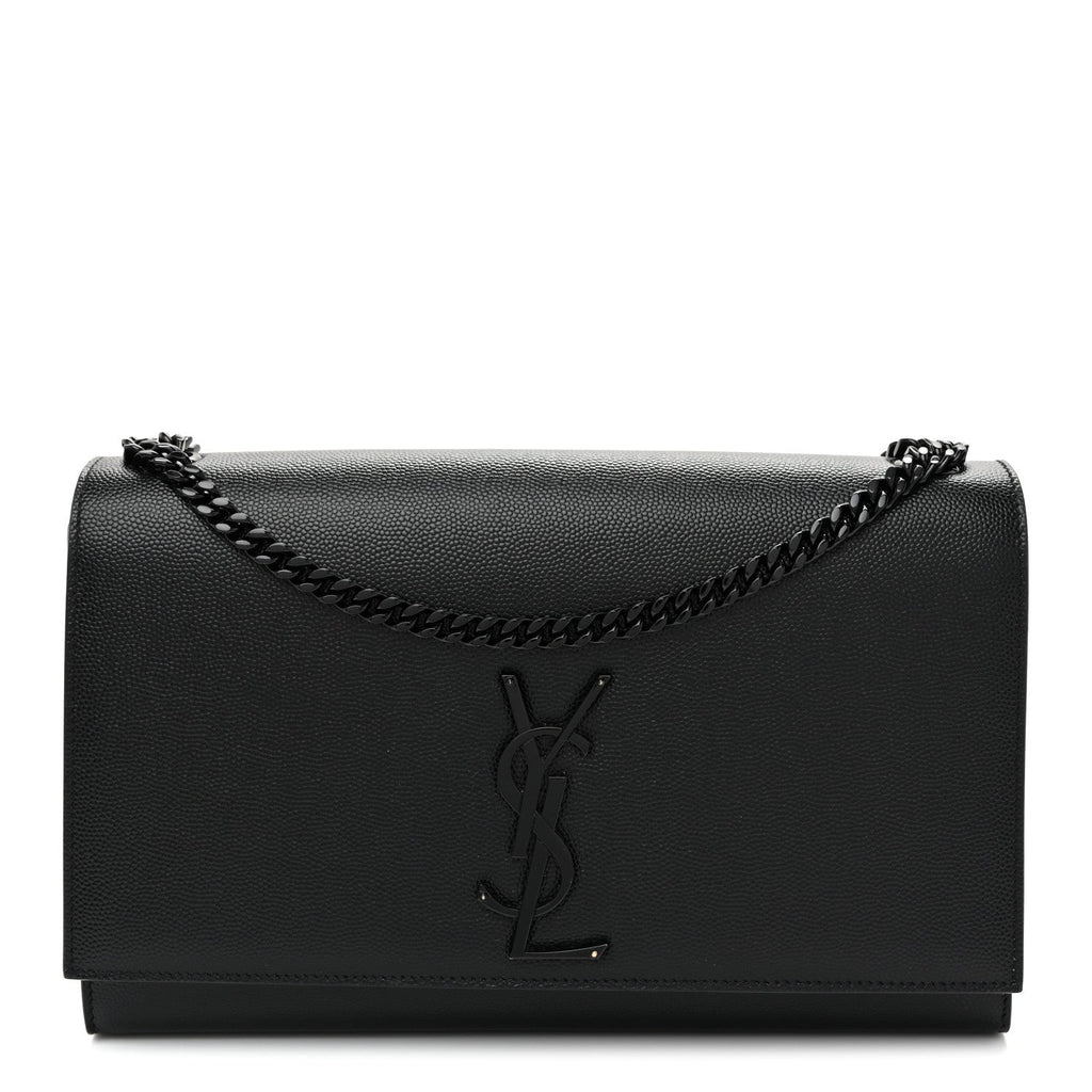 Grain De Poudre Medium Classic Monogram Monochrome Kate Satchel Black