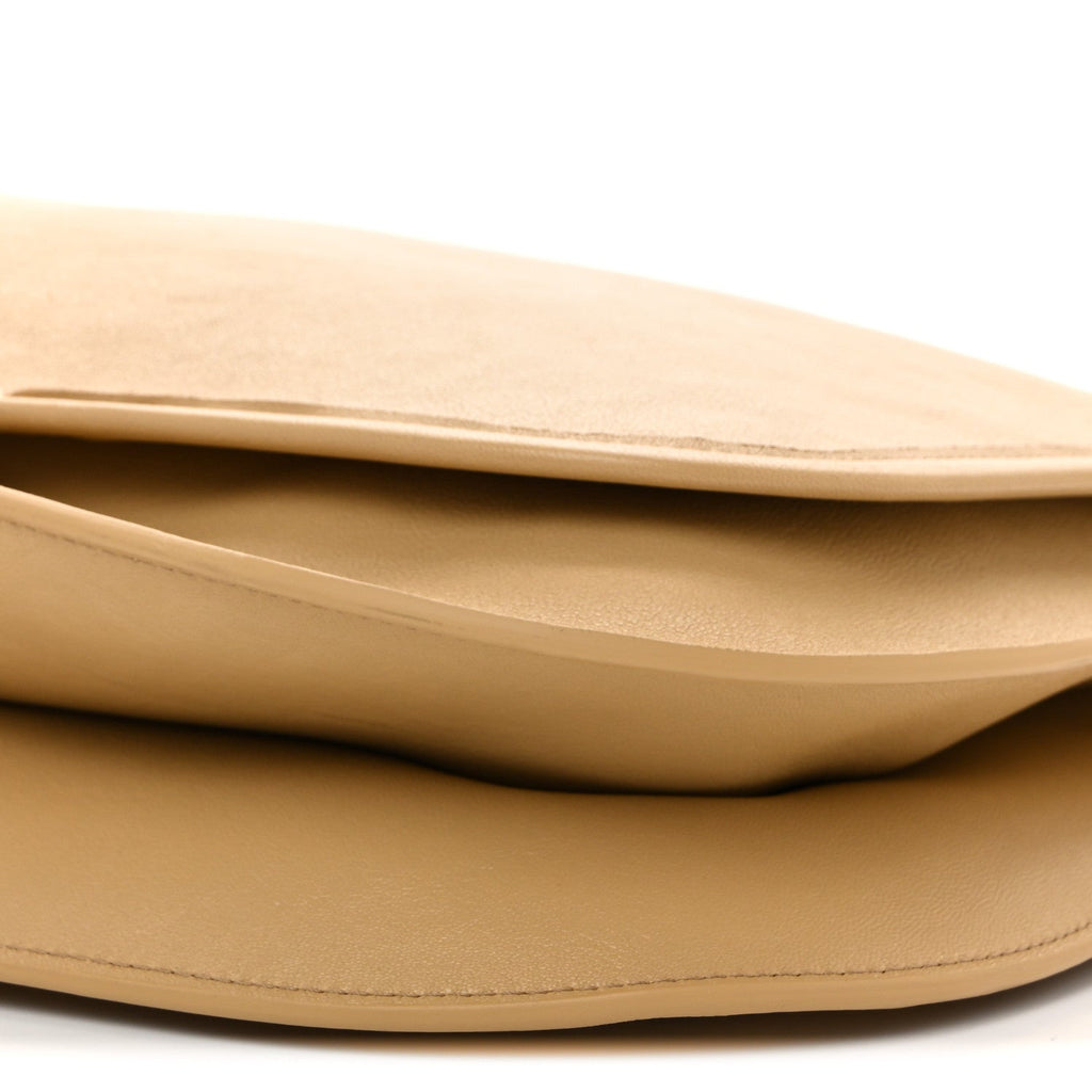 Shiny Lambskin Soft Triomphe Besace Bag Sandcastle
