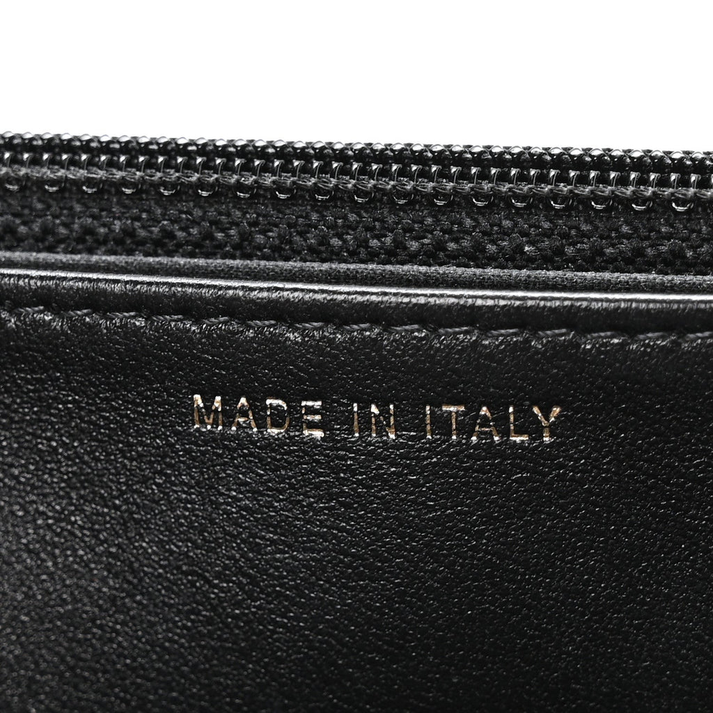 Lambskin Quilted Trendy CC Wallet On Chain WOC Black
