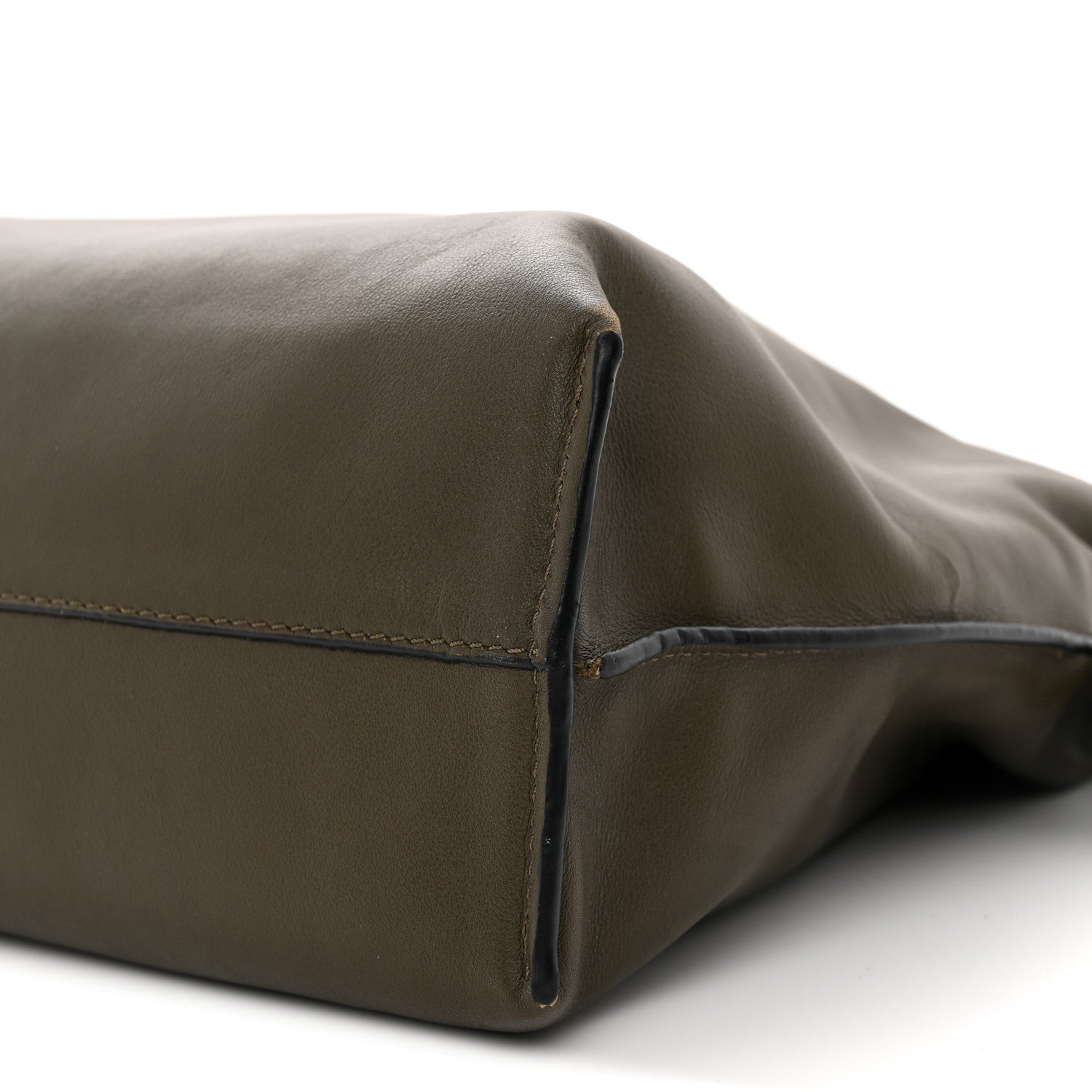 Nappa Flamenco Knot Clutch Dark Khaki