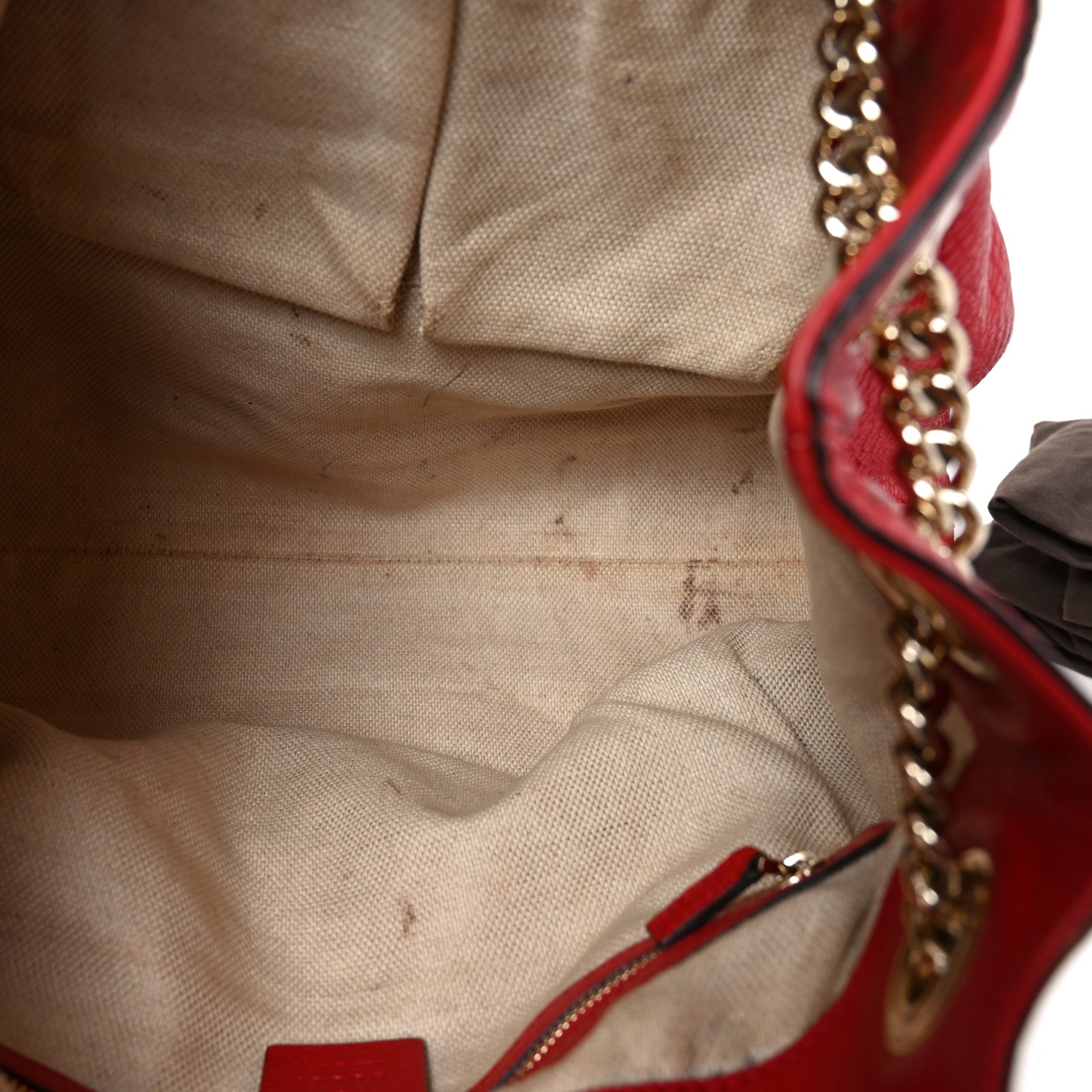 Pebbled Calfskin Medium Soho Chain Shoulder Bag Tabasco Red