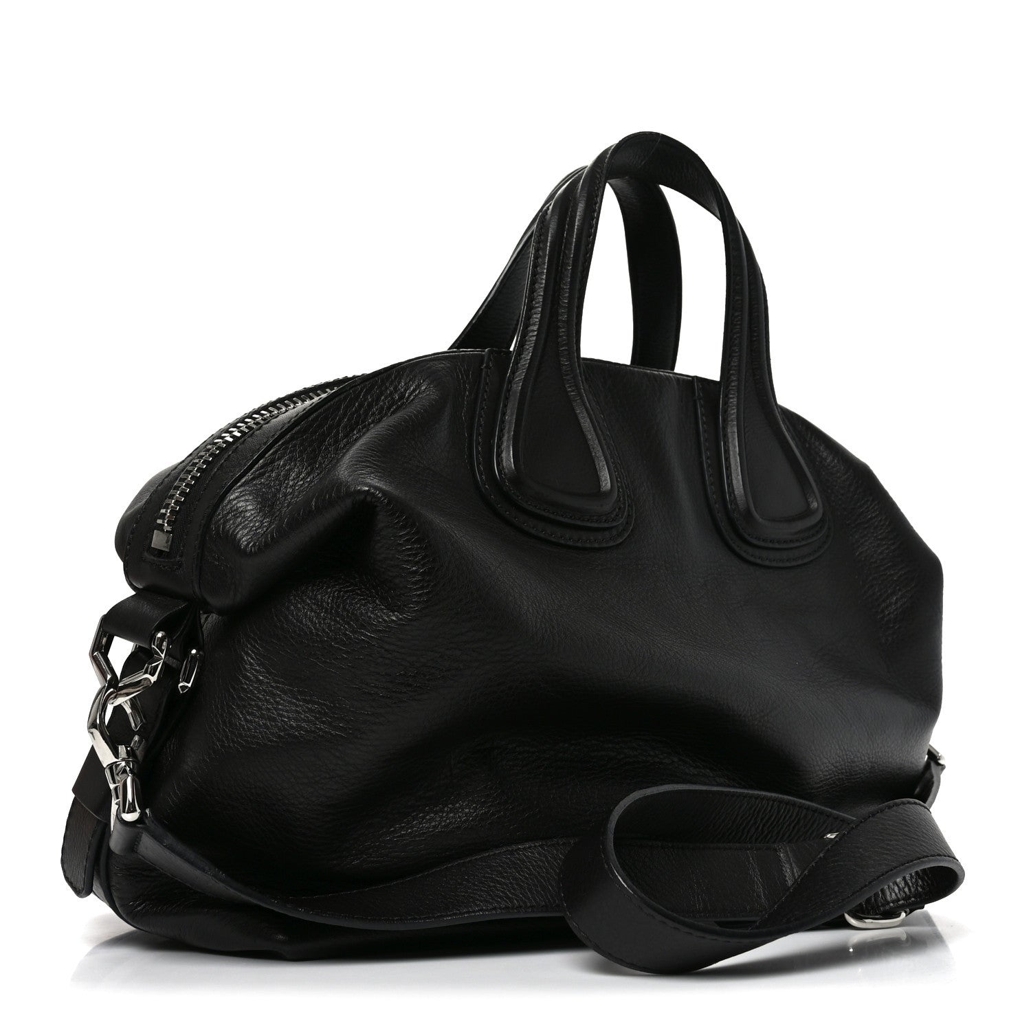 Waxy Grained Calfskin Medium Nightingale  Black