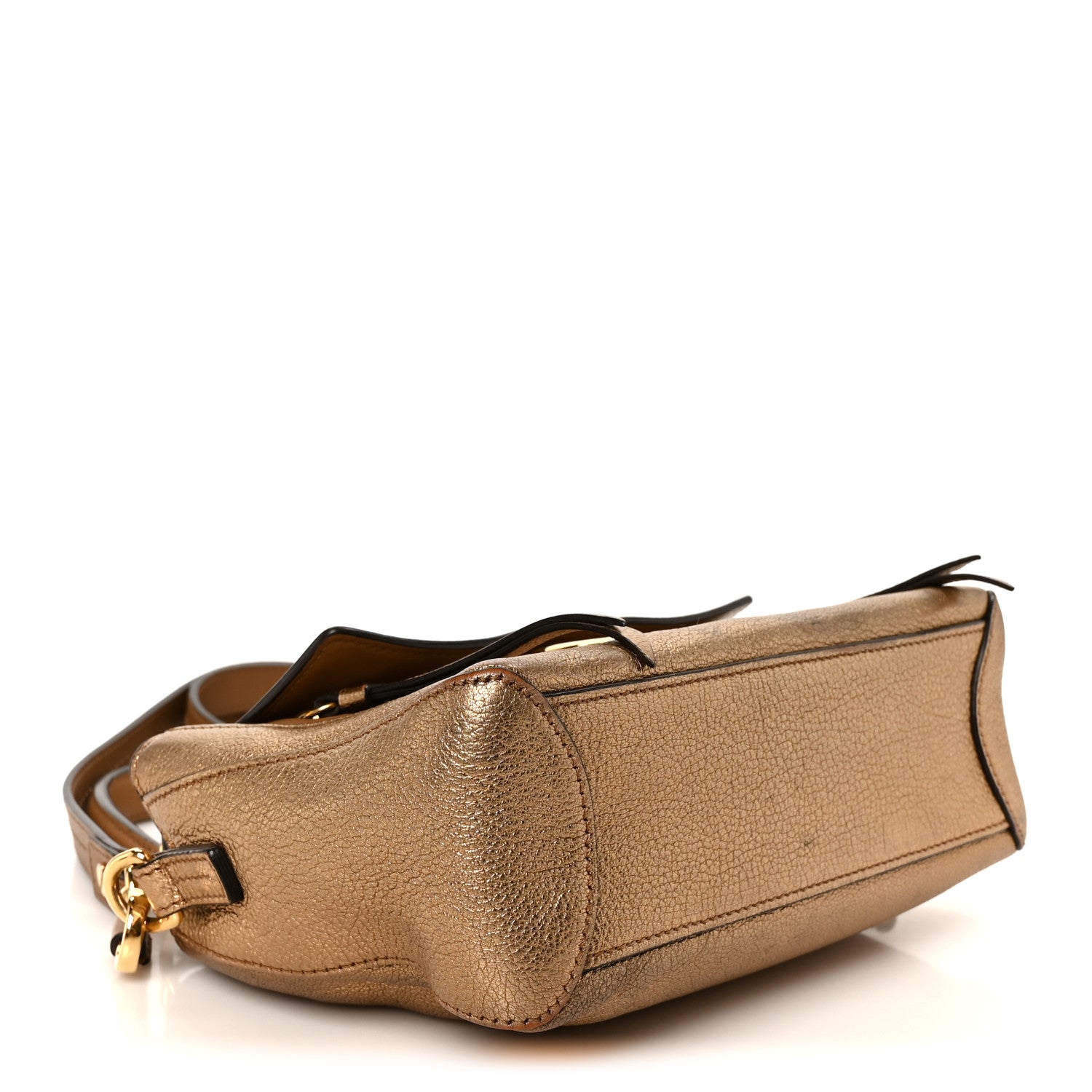Metallic Calfskin Mini Faye Day Shoulder Bag Gold