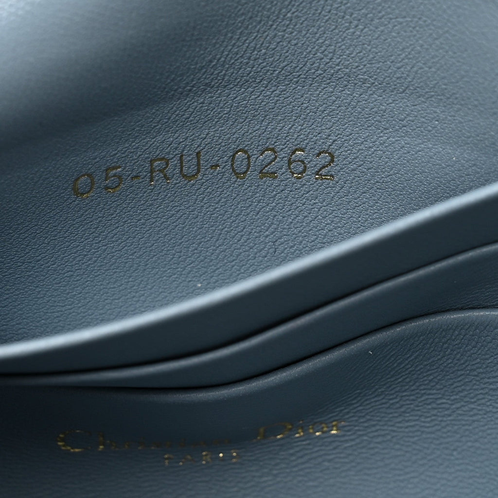 Lambskin Macrocannage Mini Dior Caro Bag Cloud Blue