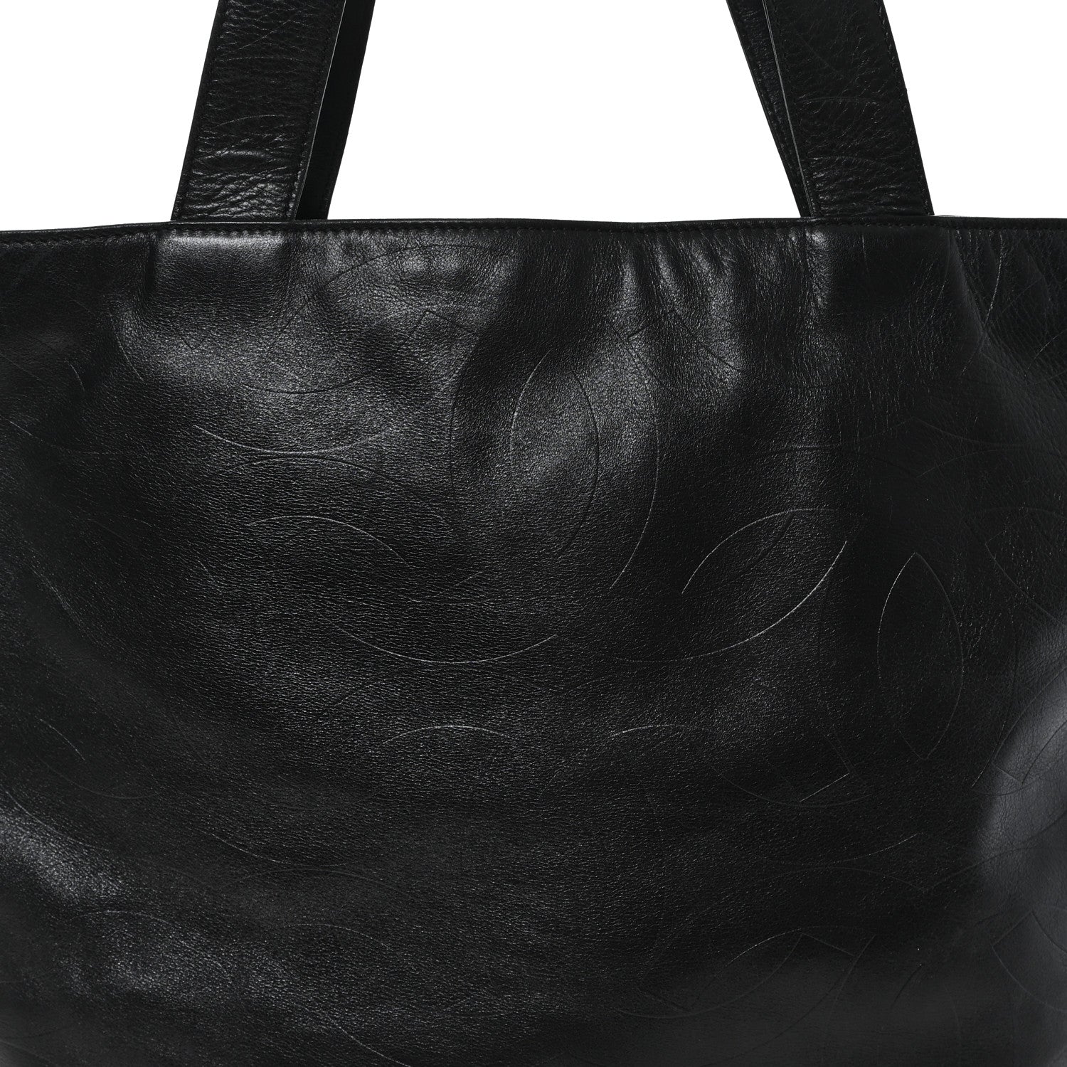 Lambskin CC Embossed Tote Black