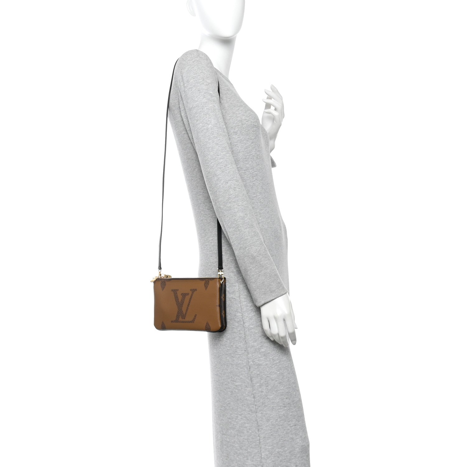 Reverse Monogram Giant Double Zip Pochette