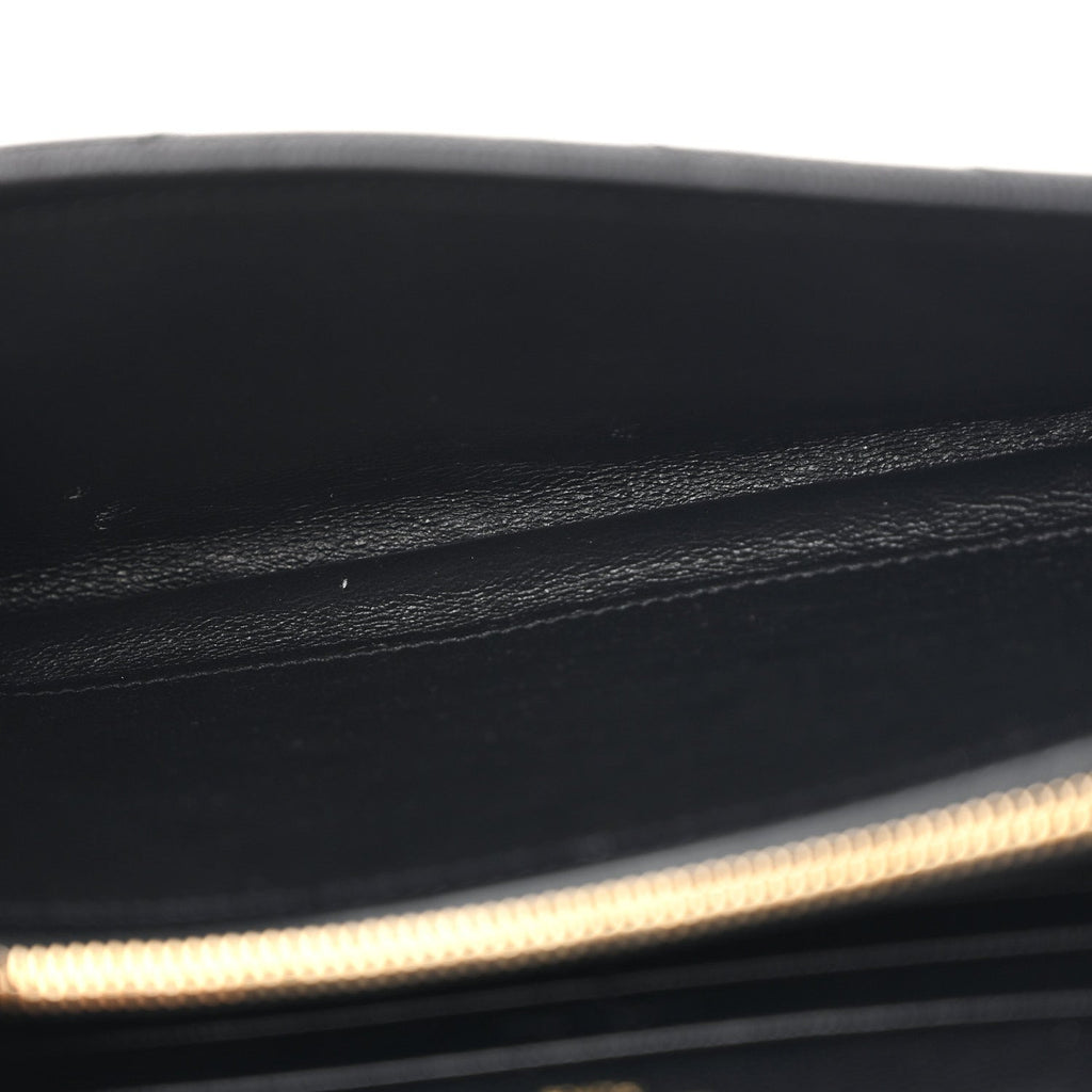 Grain De Poudre Matelasse Chevron Monogram Chain Wallet Black