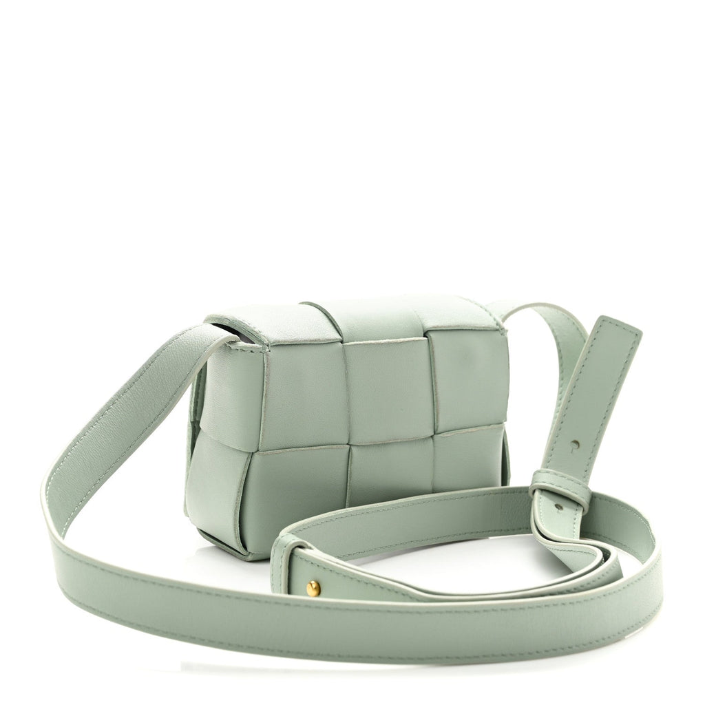 Lambskin Maxi Intreccio Candy Cassette Crossbody Bag Sage