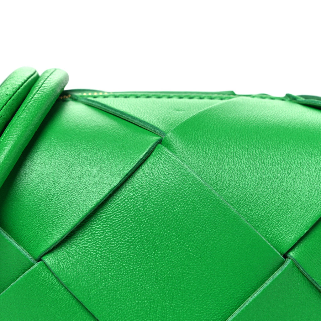 Lambskin Maxi Intrecciato Mini Cassette Camera Bag Parakeet