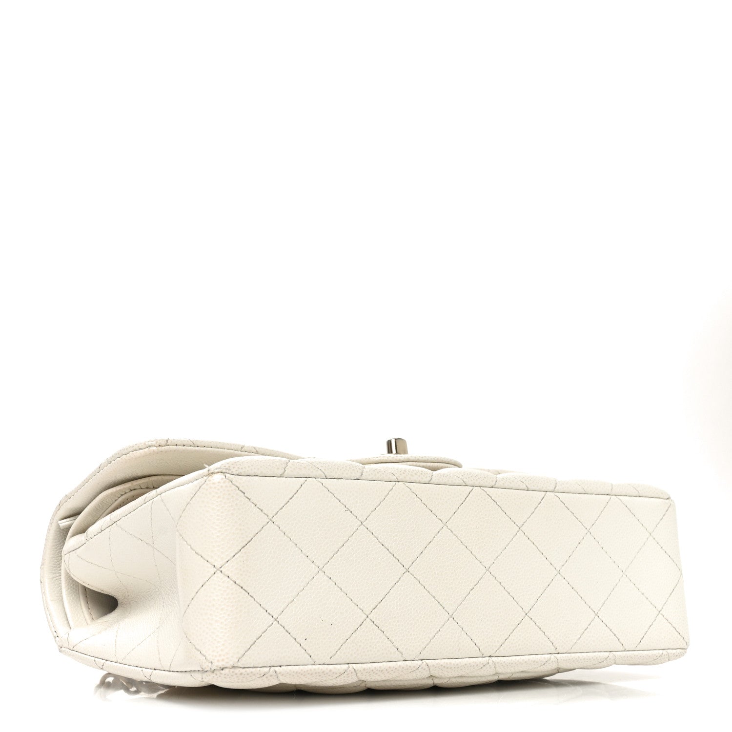 Caviar Quilted Small Double Flap White