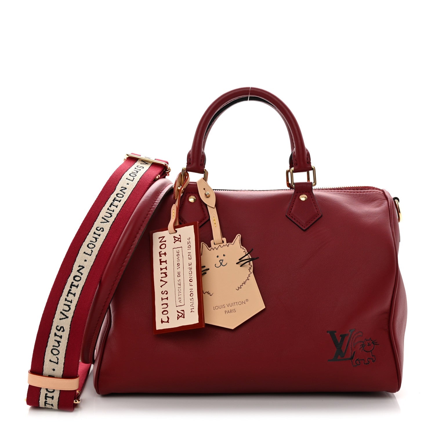 Calfskin LV Travels With Grace Coddington Speedy Soft 30 Plum