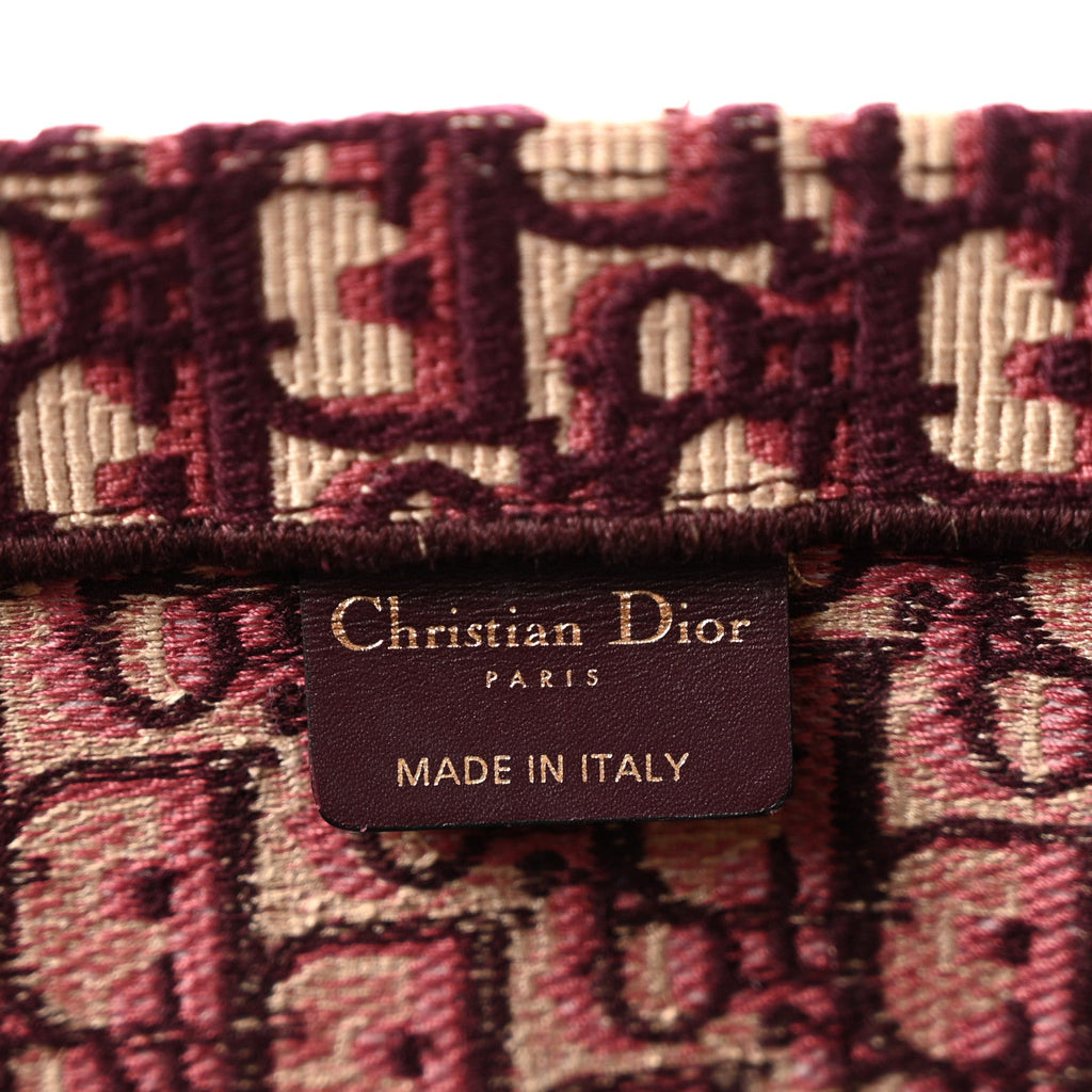 Oblique Medium Book Tote Burgundy Multicolor