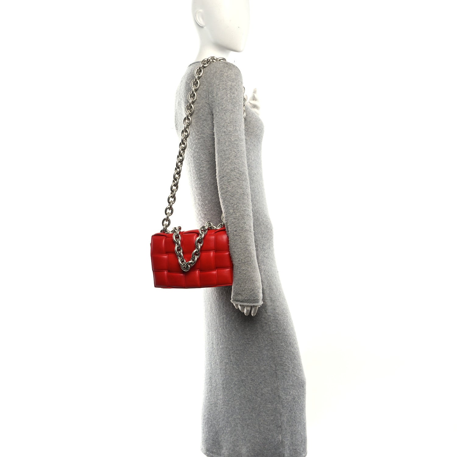 Lambskin Maxi Intreccio Padded Chain Cassette Crossbody Bag Nail Polish