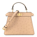 Ostrich Shiny Nappa Petite Peekaboo I SEE U Satchel Sasso
