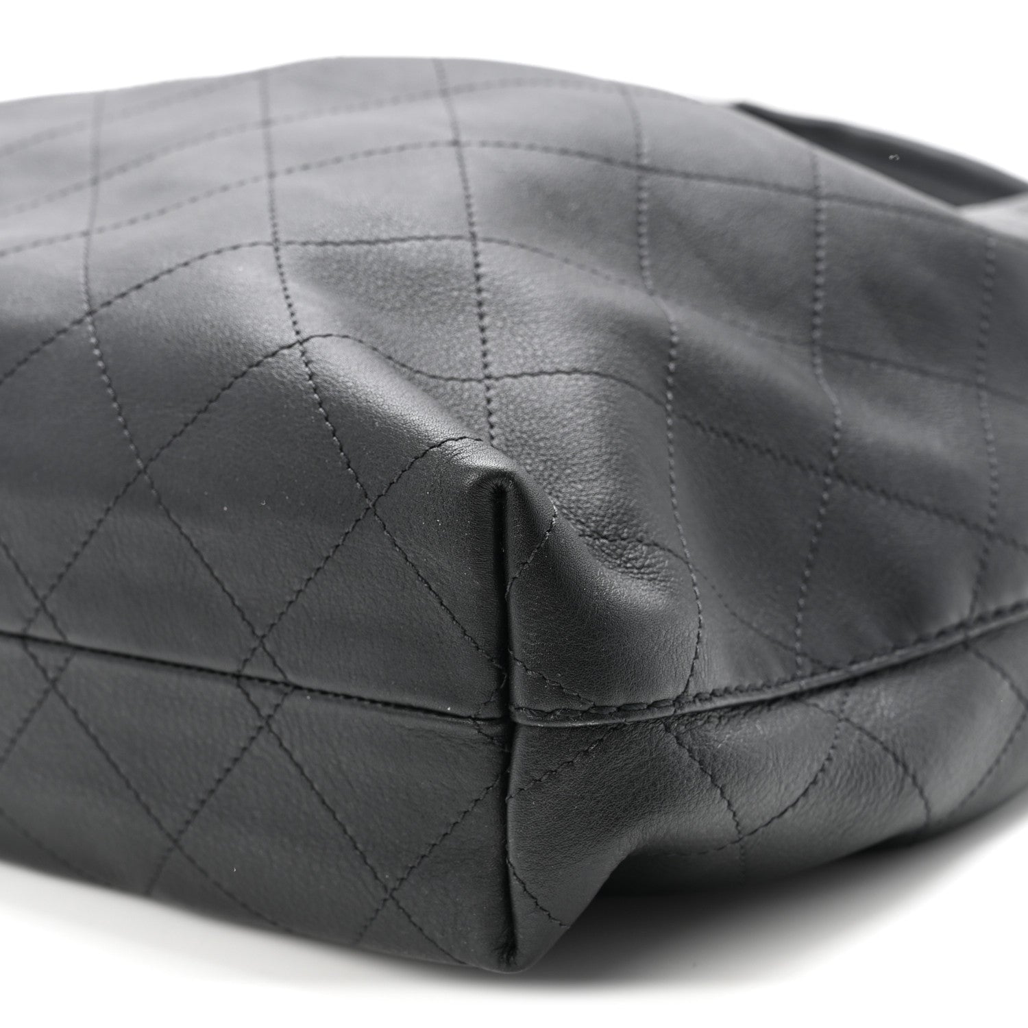 Calfskin Quilted Maxi Hobo Black