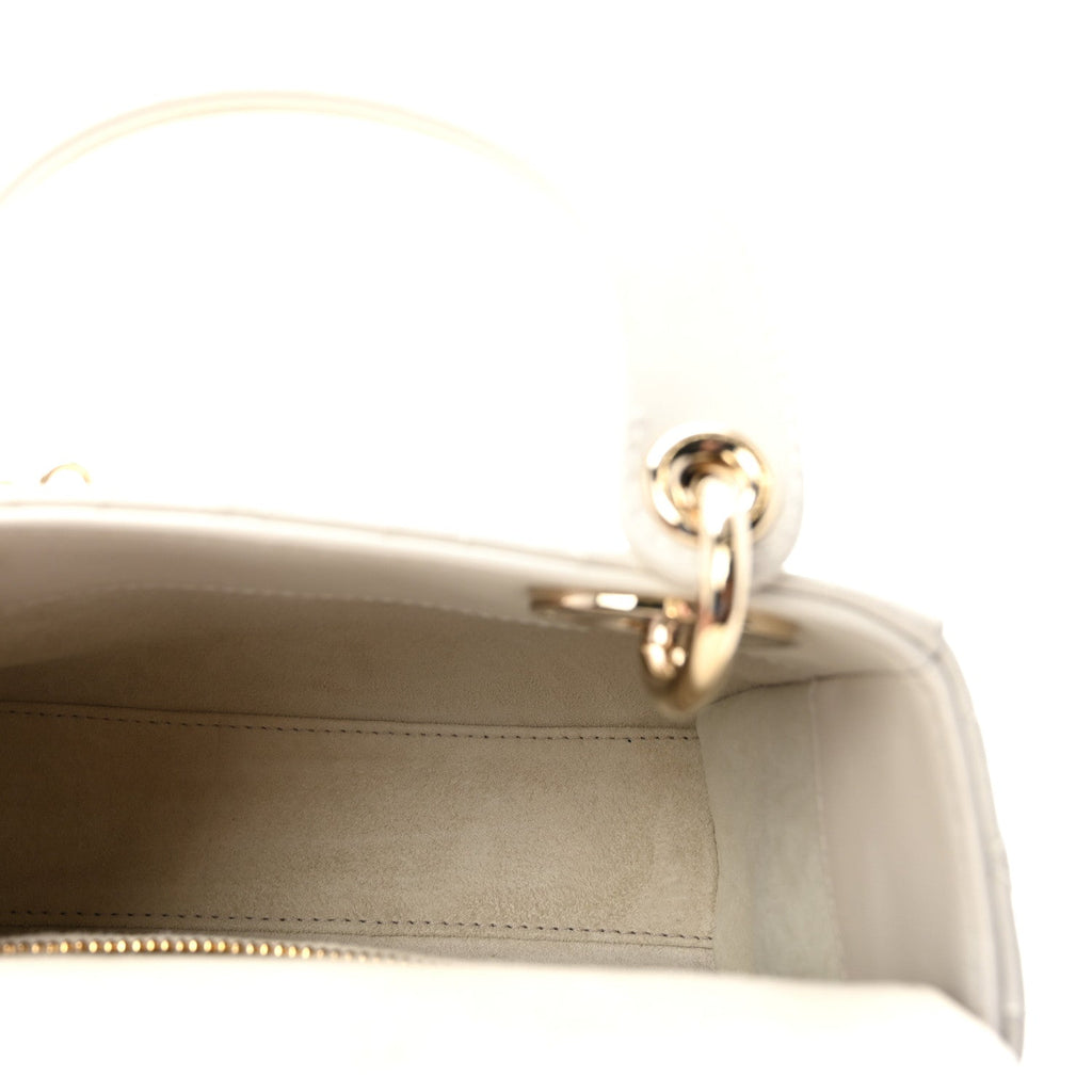 Lambskin Cannage Mini Lady Dior Latte
