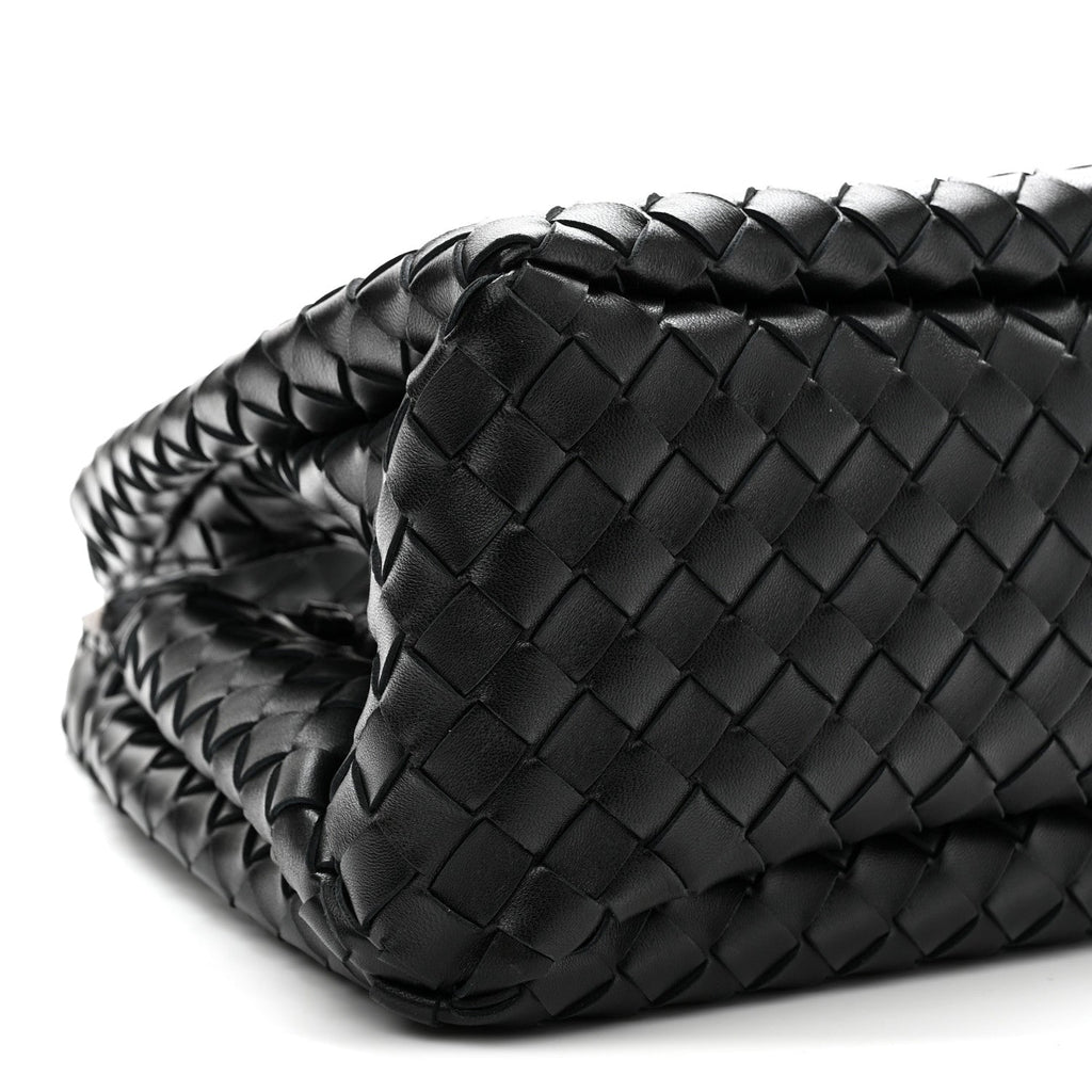 Nappa Intrecciato Small Campana Shoulder Bag Black