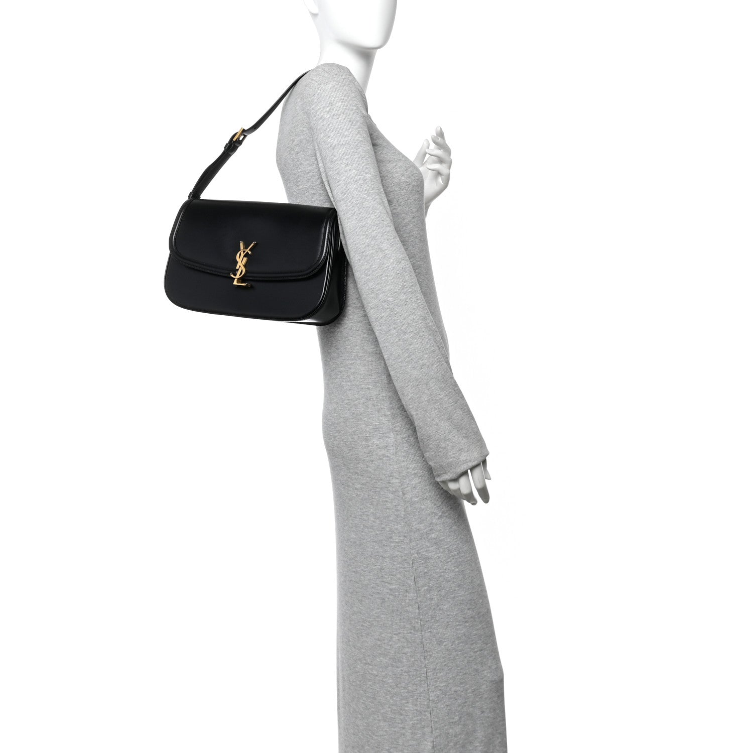 Box Calfskin Monogram Large Solferino Shoulder Bag Black