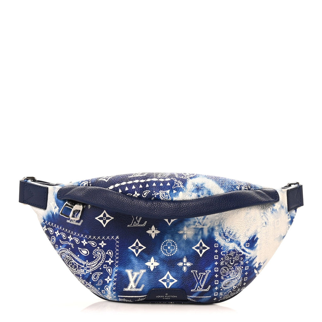 Cowhide Monogram Bandana Discovery Bumbag PM Blue