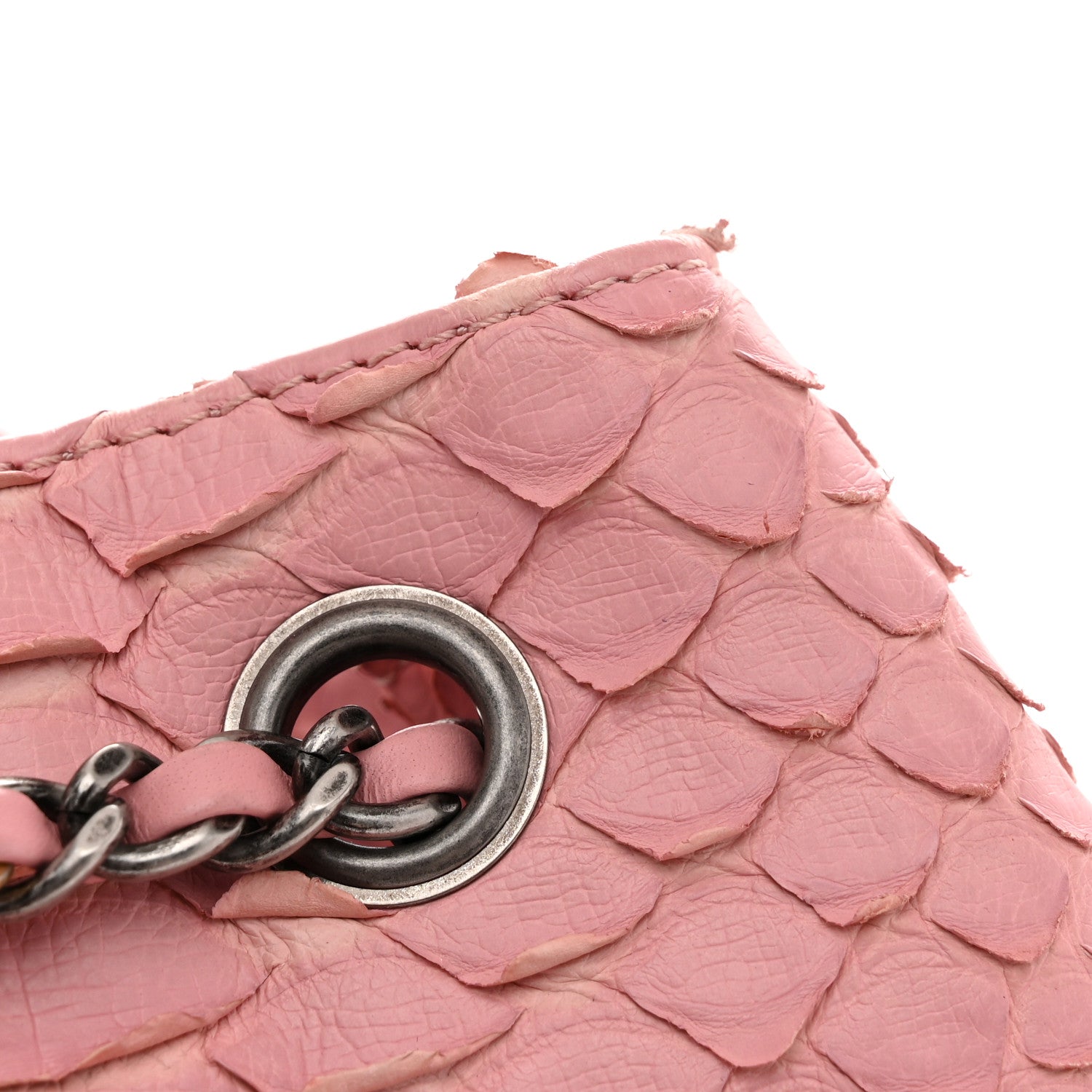 Snakeskin Small Gabrielle Backpack Light Pink