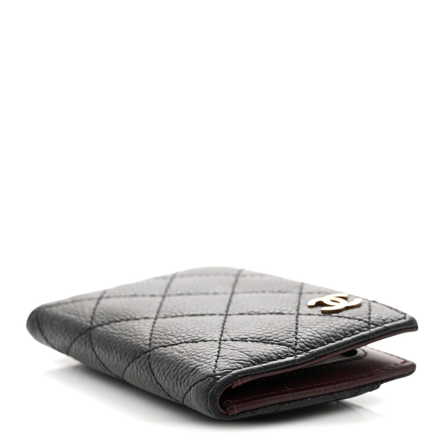 Caviar Quilted Card Holder Wallet Black