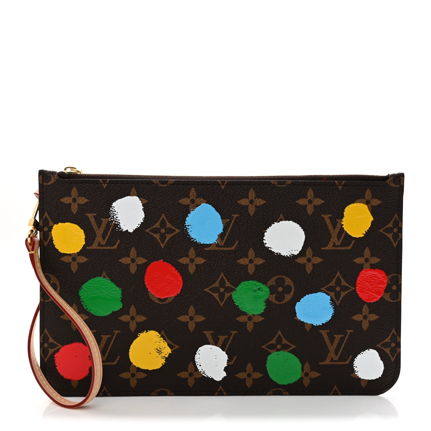 LV X YK Monogram Painted Dots Neverfull MM Pochette