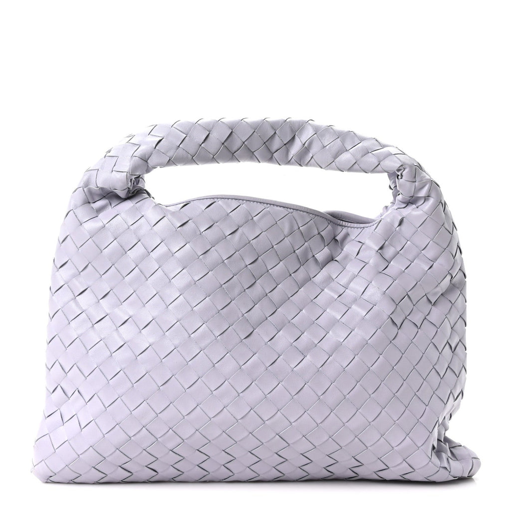 Calfskin Intrecciato Small Hop Oyster Lilac